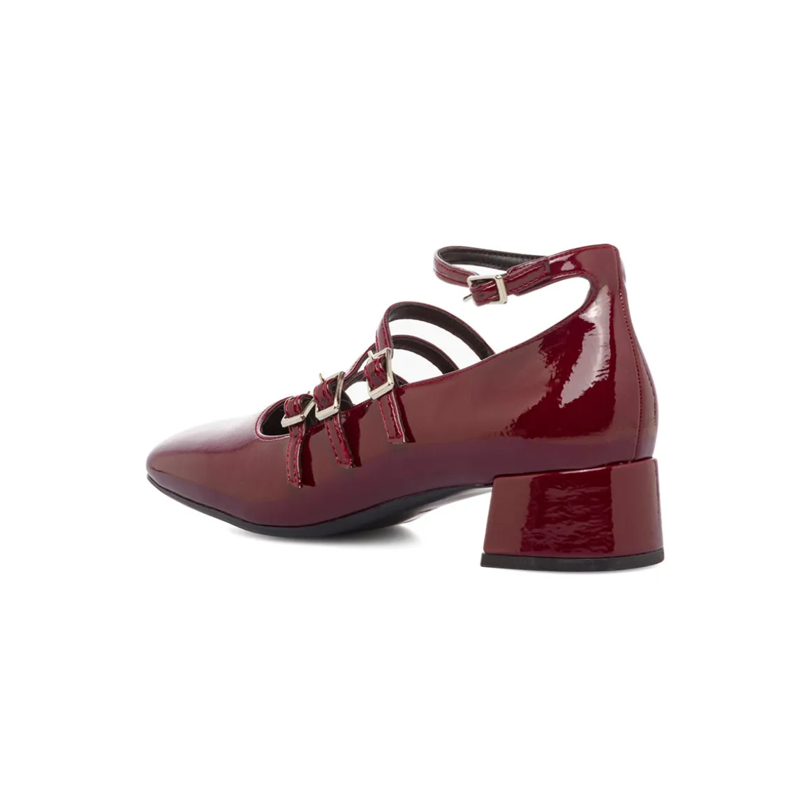 Décolleté bordeaux burgundy da donna con tacco 4 cm e cinturini Swish Jeans