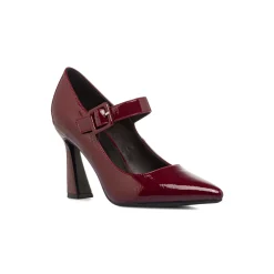 Décolleté bordeaux da Donna effetto vernice con tacco 9 cm Lora Ferres