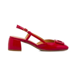 Décolleté comode e flessibili rosse da Donna con fibbia e tacco 5 cm P Smart