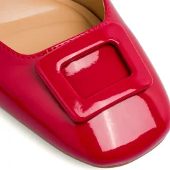 Décolleté comode e flessibili rosse da Donna con fibbia e tacco 5 cm P Smart