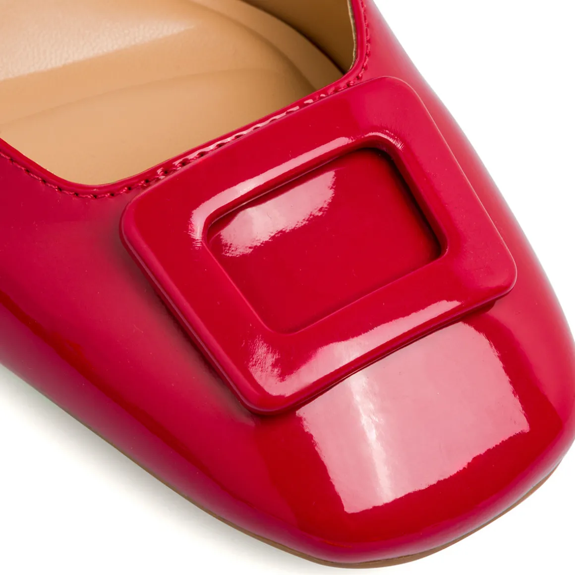 Décolleté comode e flessibili rosse da Donna con fibbia e tacco 5 cm P Smart