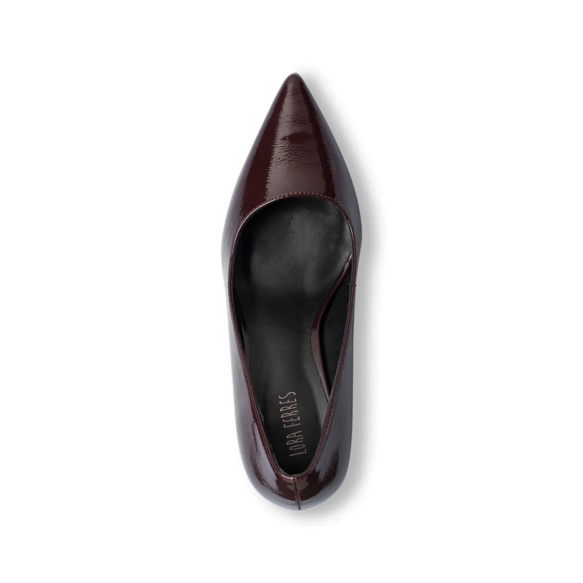 Décolleté da donna bordeaux effetto vernice con tacco campana 7,5 cm Lora Ferres