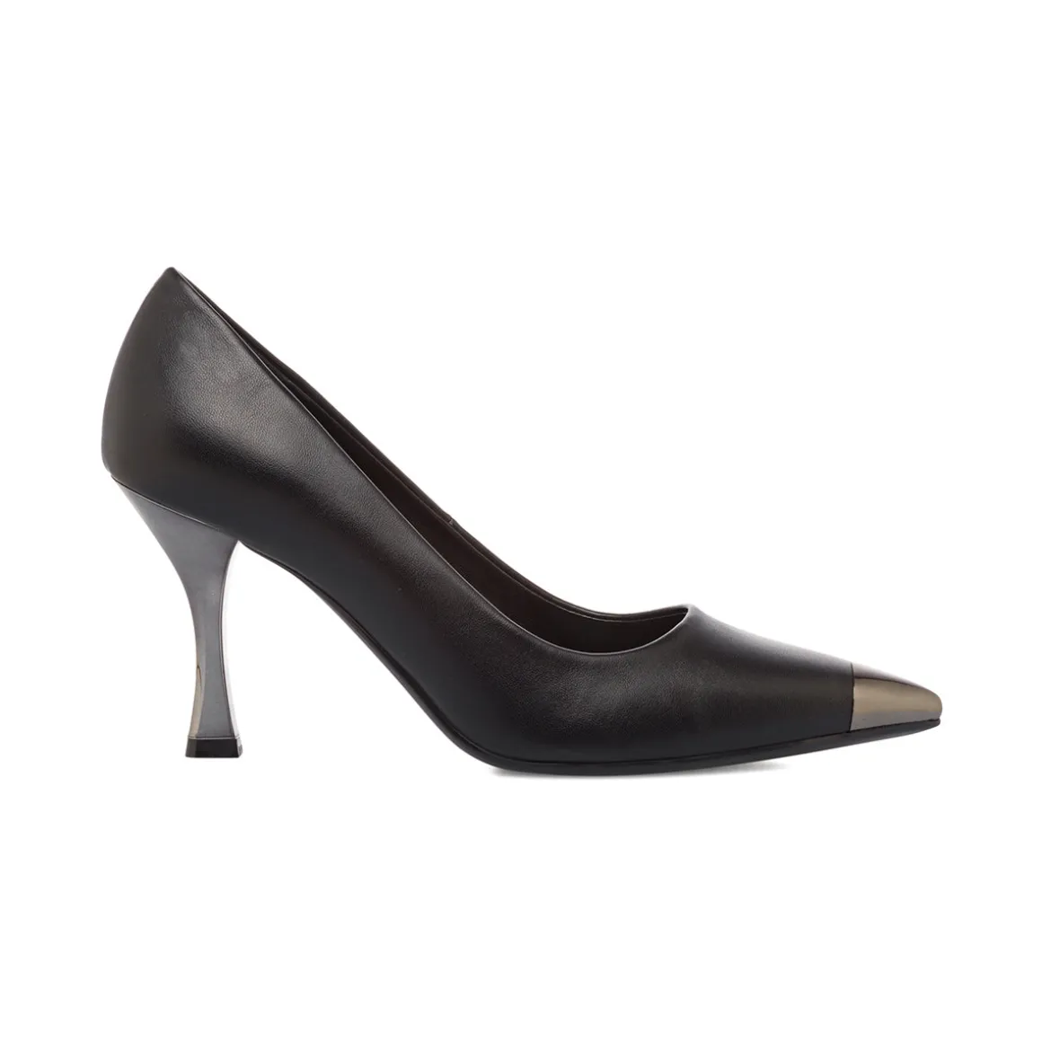 Décolleté da donna nere con tacco 8,5 cm e dettaglio laminato Lora Ferres