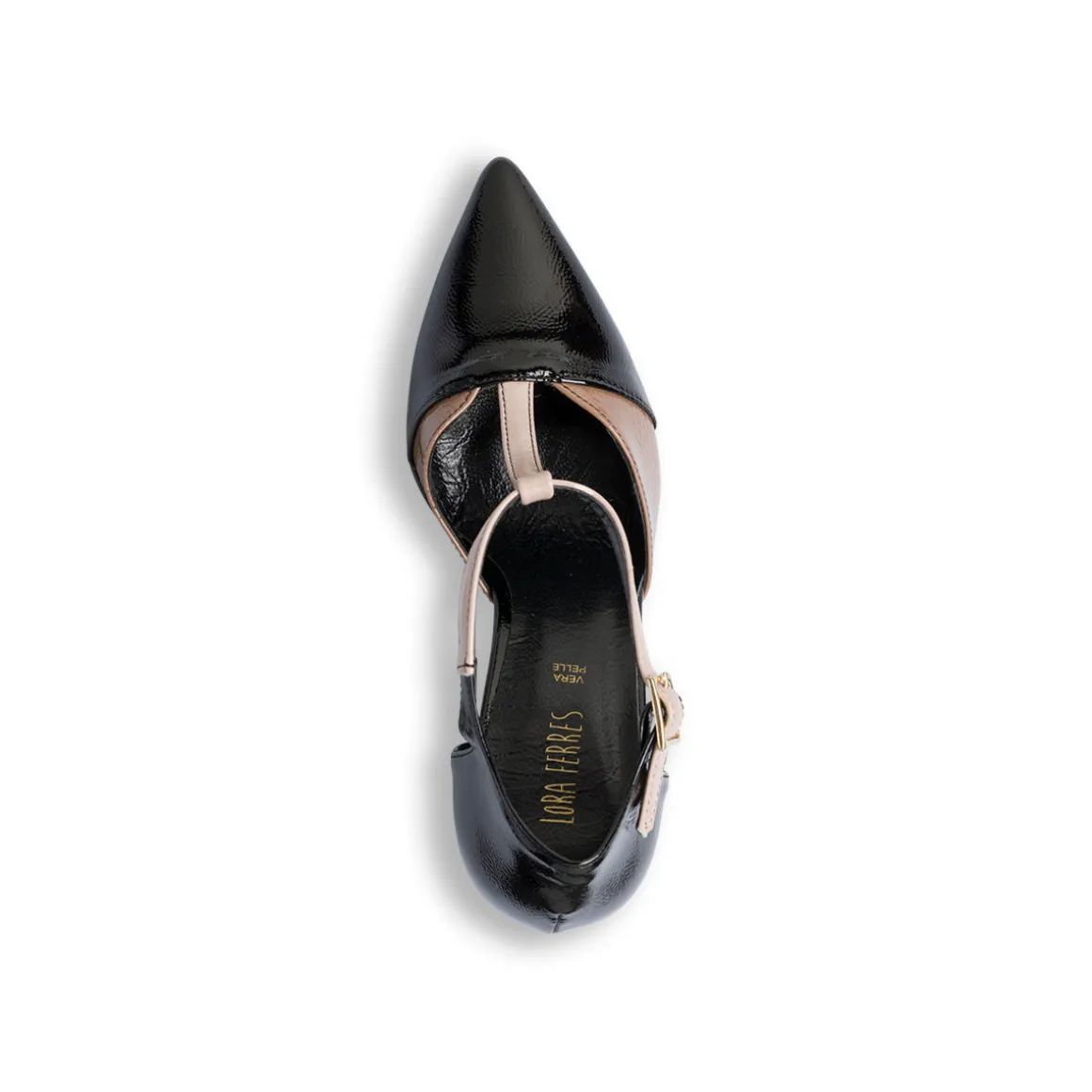 Décolleté da donna nere e beige Lora Ferres con tacco 9 cm