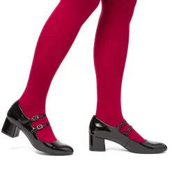 Décolleté Mary Jane bebé donna nere effetto vernice con tacco 5 cm P Soft