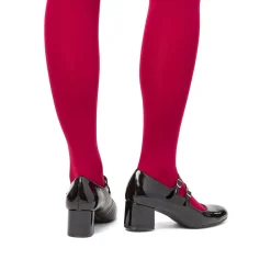 Décolleté Mary Jane bebé donna nere effetto vernice con tacco 5 cm P Soft