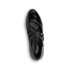 Décolleté Mary Jane bebé donna nere effetto vernice con tacco 5 cm P Soft