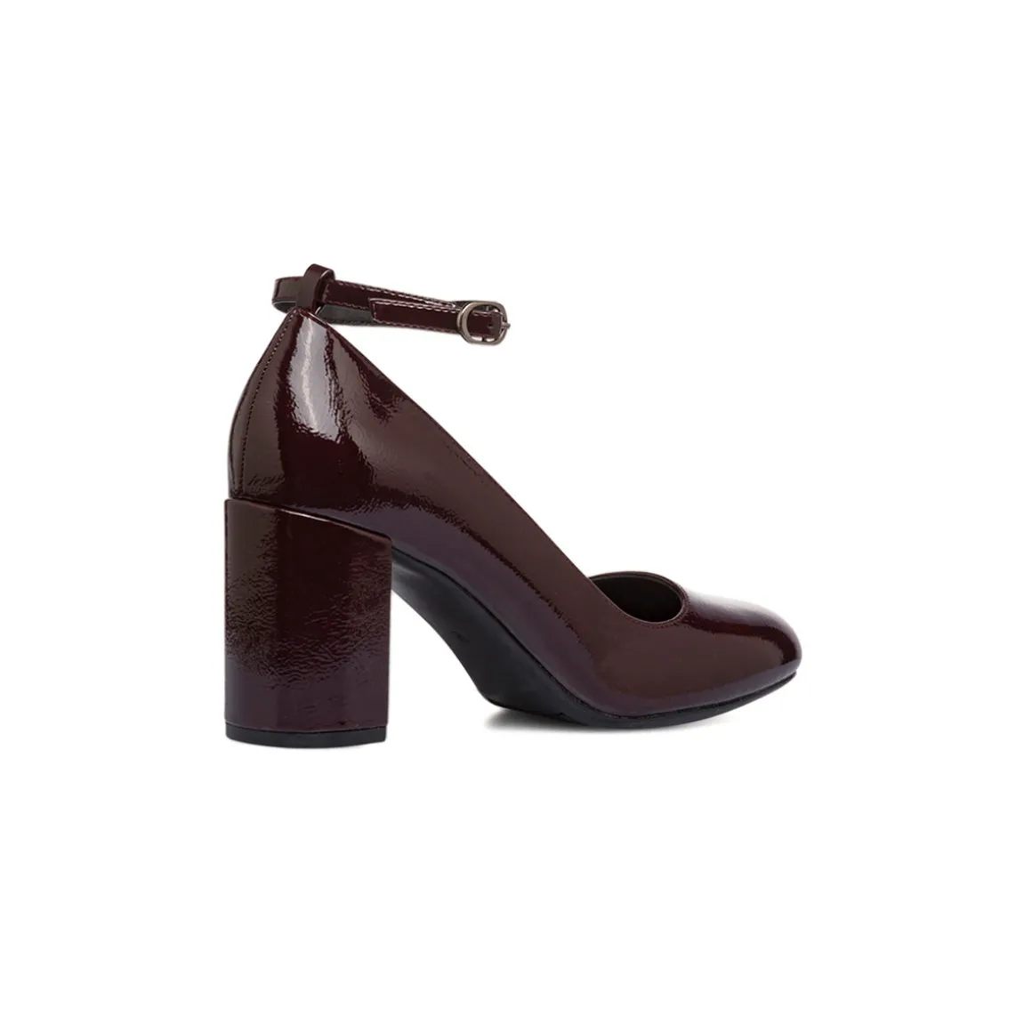 Décolleté Mary Jane bordeaux da donna effetto vernice con tacco 7,5 cm Lora Ferres