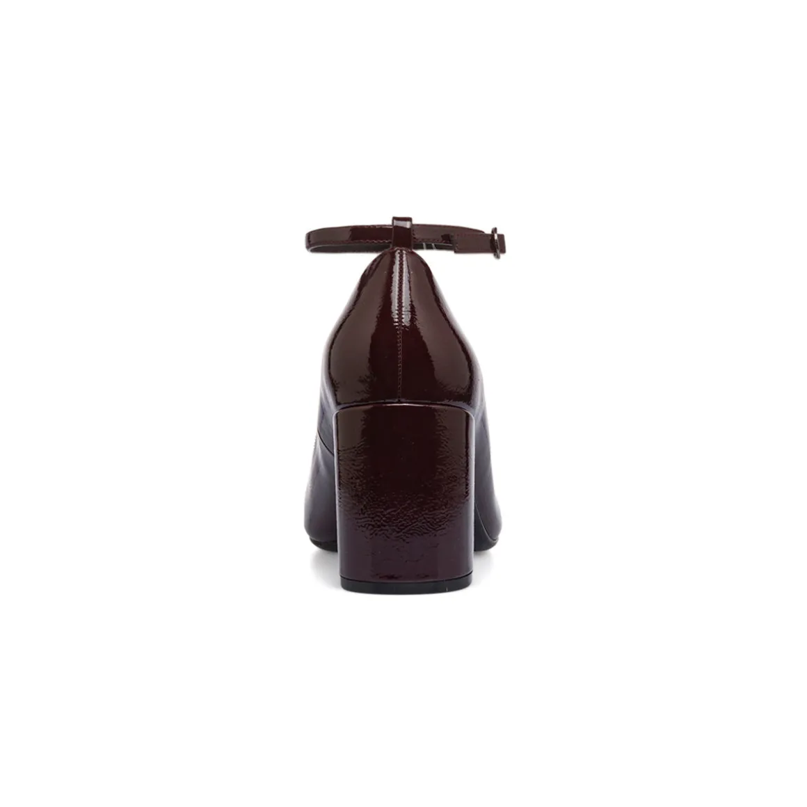 Décolleté Mary Jane bordeaux da donna effetto vernice con tacco 7,5 cm Lora Ferres
