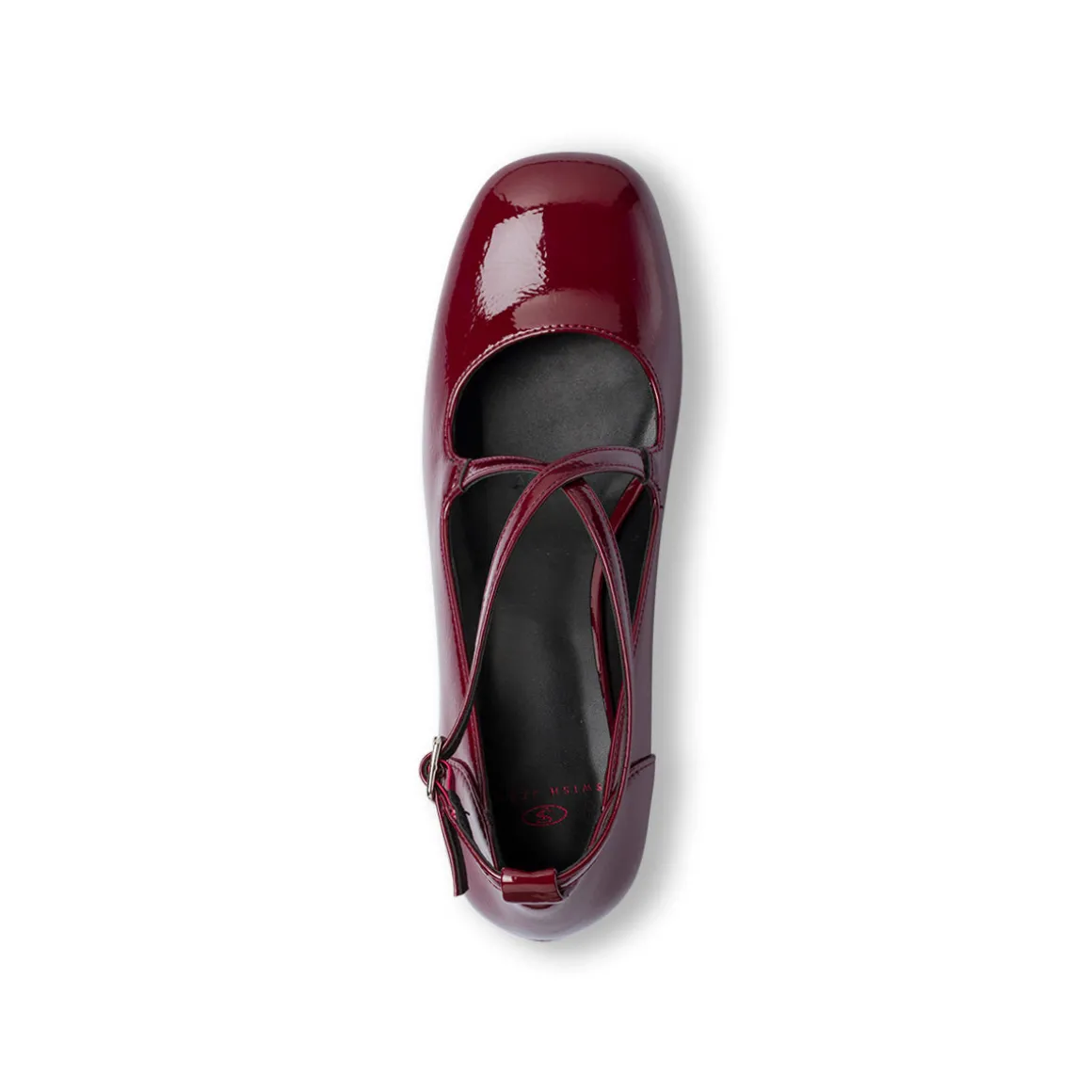 Décolleté Mary Jane bordeaux burgundy da donna con cinturini incrociati Swish Jeans tacco 5,5 cm