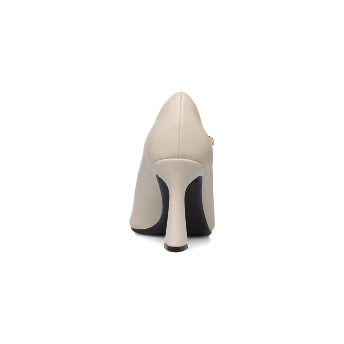 Décolleté Mary Jane da donna bianche Lora Ferres con tacco campana 9 cm e cinturino alla caviglia