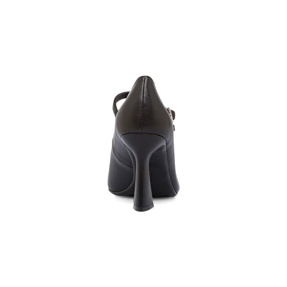 Décolleté Mary Jane da donna nere Lora Ferres con tacco campana 9 cm e cinturino alla caviglia