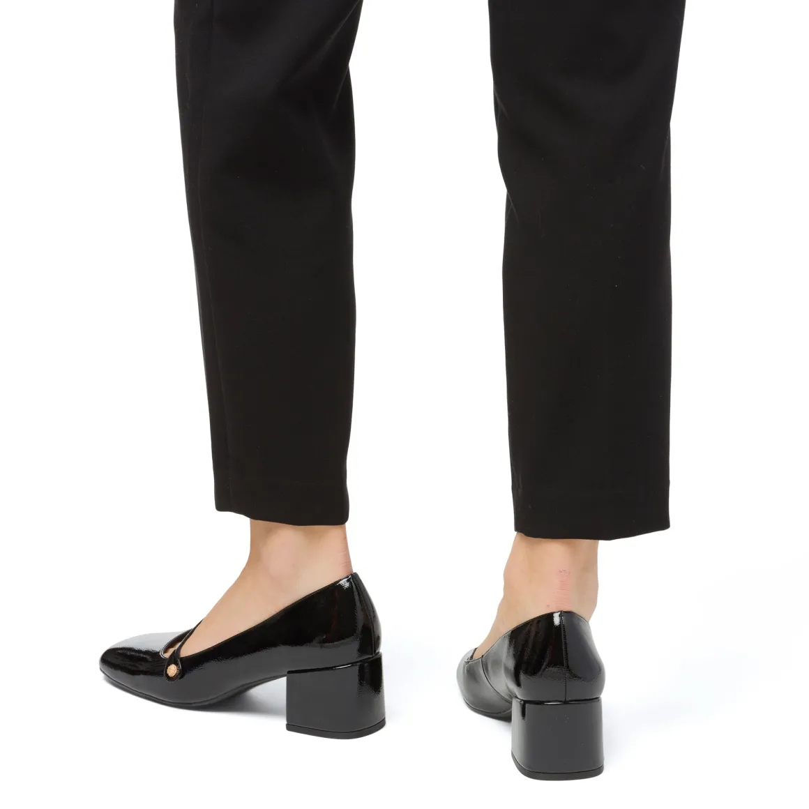 Décolleté Mary Jane da donna nere effetto vernice Swish Jeans con tacco 5 cm