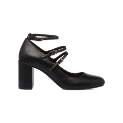 Décolleté Mary Jane da donna nere Lora Ferres con tacco 7,5 cm e cinturini