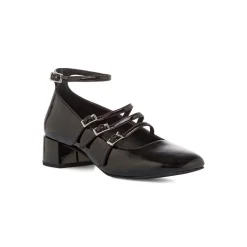 Décolleté Mary Jane nere da donna effetto vernice con tacco 4 cm Swish Jeans
