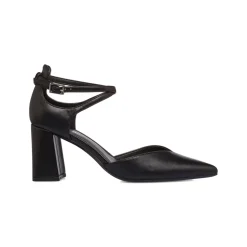 Décolleté Mary Jane nere Lora Ferres da donna con tacco 7 cm e cinturino