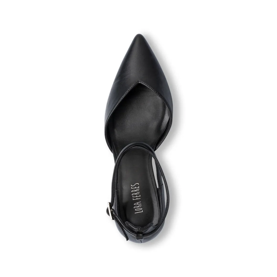 Décolleté Mary Jane nere Lora Ferres da donna con tacco 7 cm e cinturino