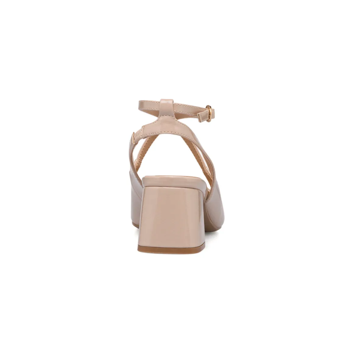 Décolleté Mary Jane nude in vernice con cinturini incrociati e tacco a blocco 5,5 cm Swish Jeans