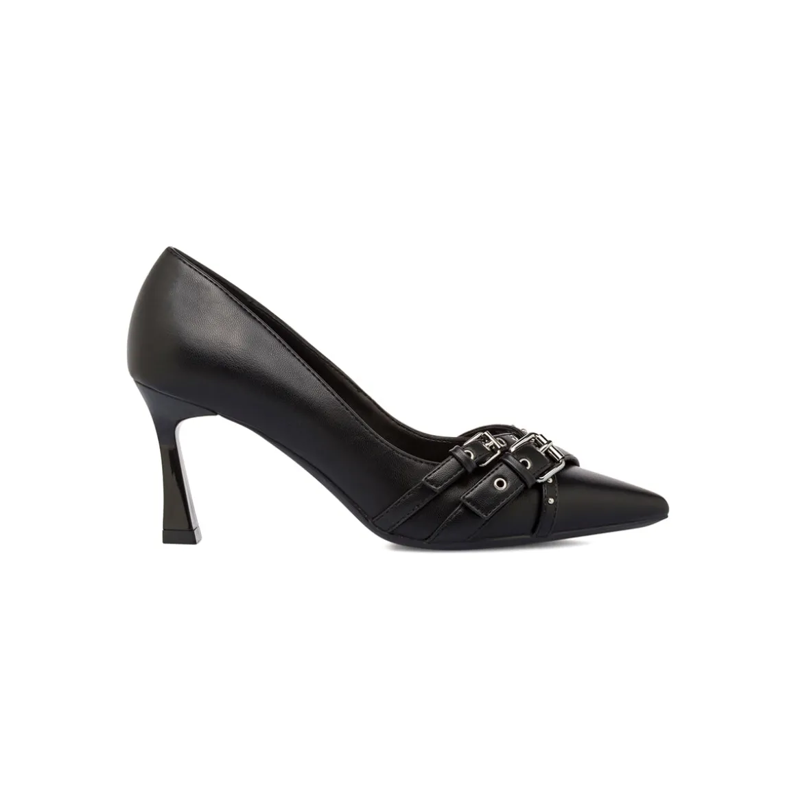 Décolleté nere da Donna con fibbie e borchie tacco 7,5 cm Lora Ferres