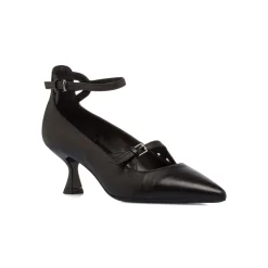 Décolleté nere da Donna in pelle con cinturino e tacco 5,5 cm Primopiano