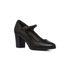 Décolleté nere da donna P Soft con cinturino e tacco 7 cm