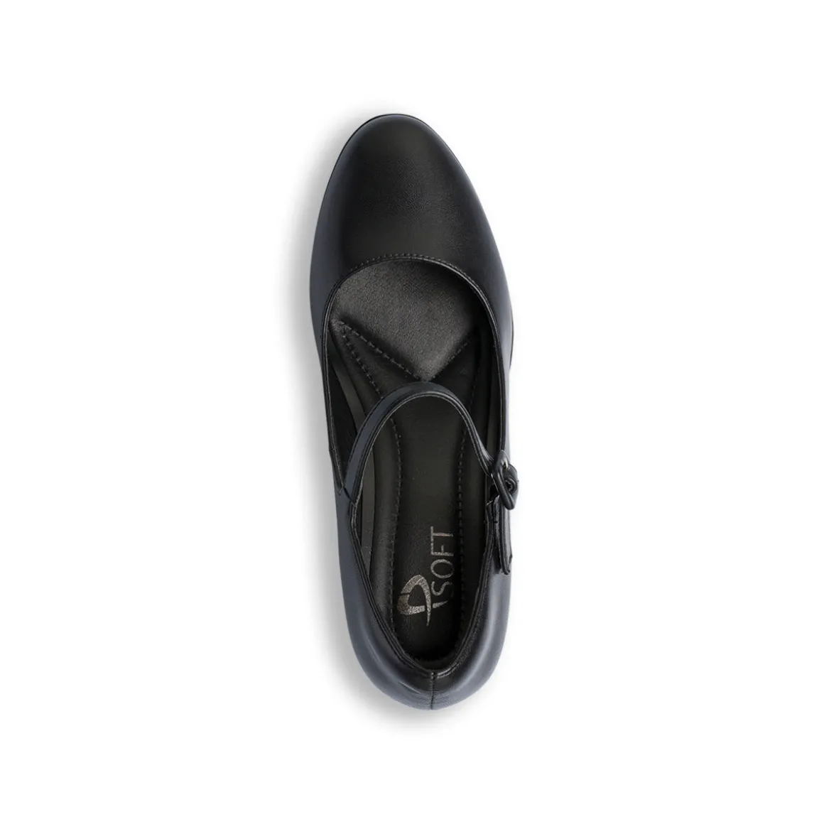 Décolleté nere da donna P Soft con cinturino e tacco 7 cm