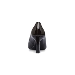 Décolleté nere in vernice da donna con fibbia dorata e tacco campana 7,5 cm Lora Ferres