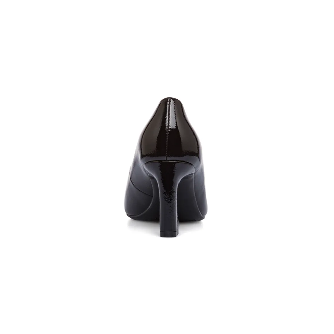 Décolleté nere in vernice da donna con fibbia dorata e tacco campana 7,5 cm Lora Ferres