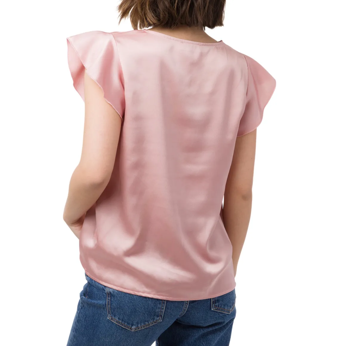 Elegante T-shirt effetto raso Rosa da Donna Swish Jeans