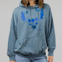 Felpa azzurra da Donna con stampa Lilo e Stitch Disney
