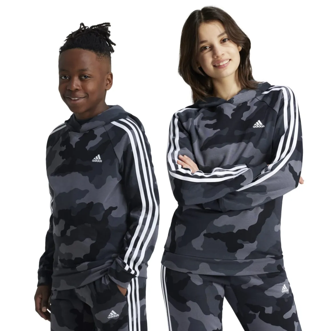 Felpa bambino con cappuccio Essentials Allover Print adidas