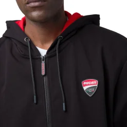 Felpa con cappuccio da Uomo nera con zip Ducati Corse