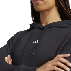 Felpa con cappuccio nera da Donna con logo adidas