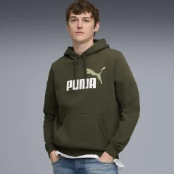 Felpa con cappuccio verde militare da Uomo Puma