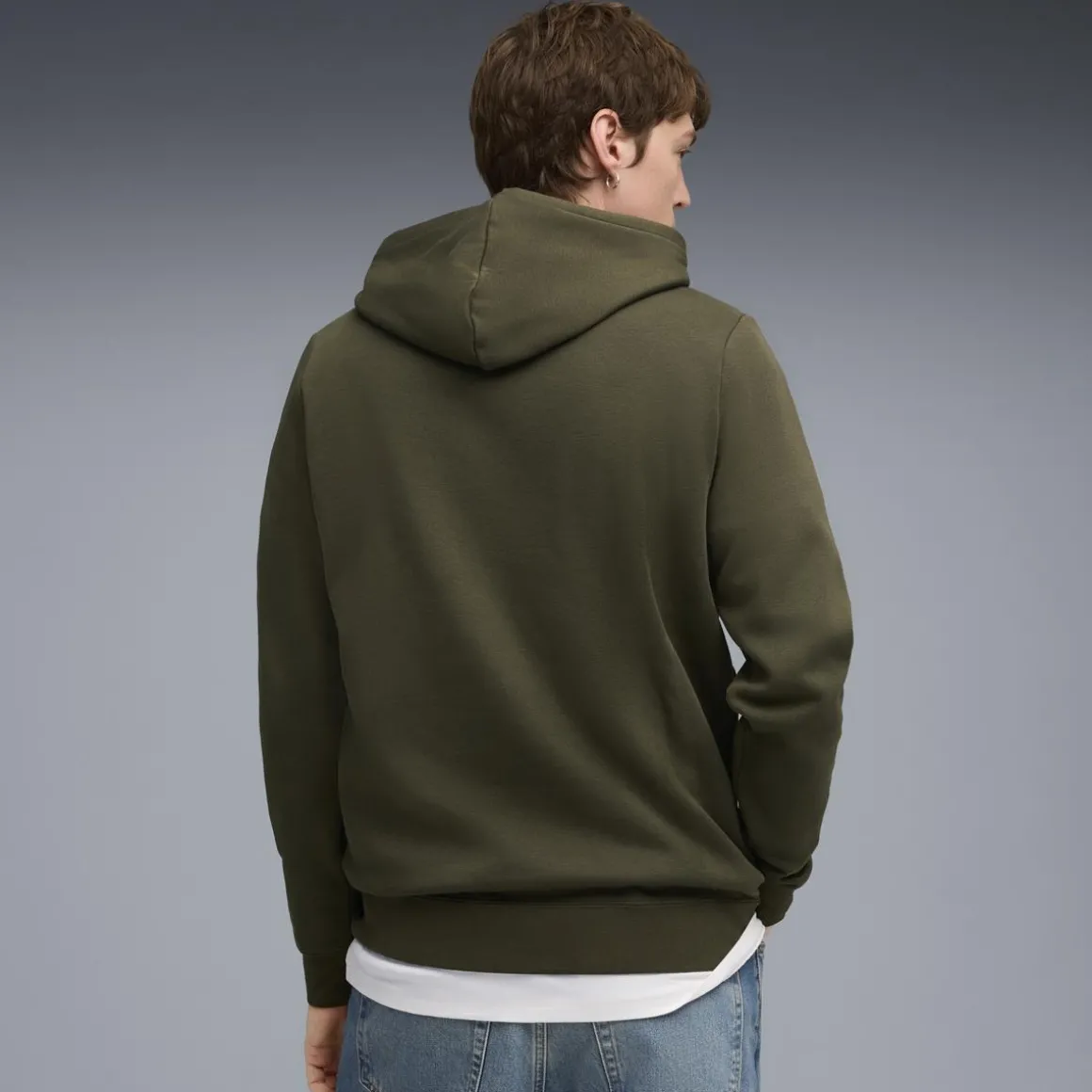 Felpa con cappuccio verde militare da Uomo Puma
