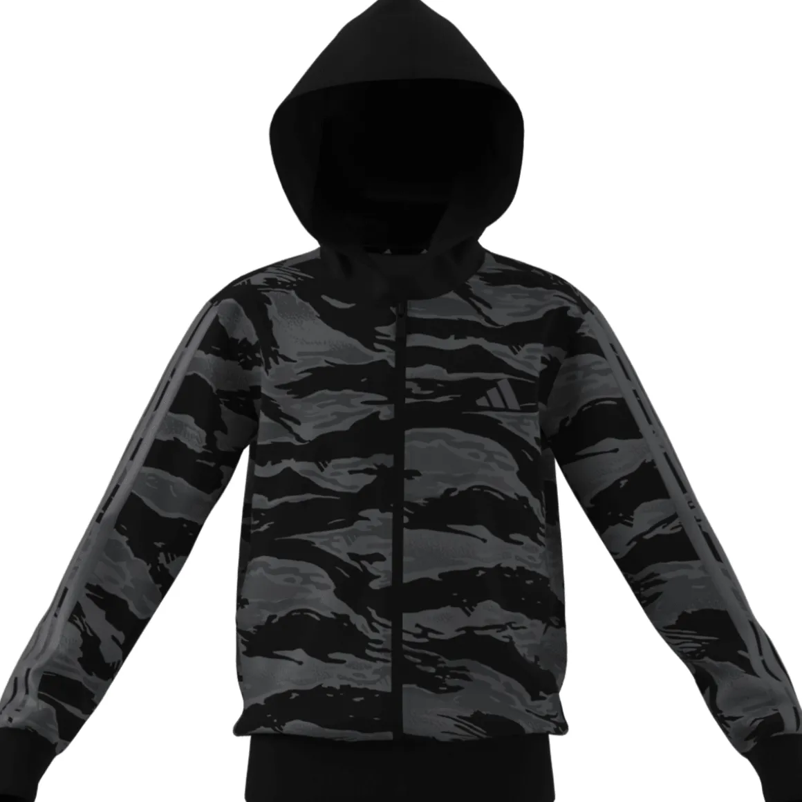Felpa con zip da Ragazzo e Ragazza nera con stampa camouflage adidas