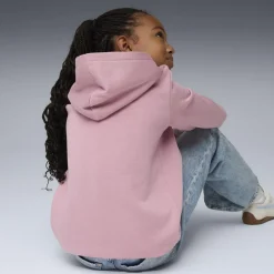 Felpa da bambina rosa con cappuccio e grande logo bianco Puma Essentials