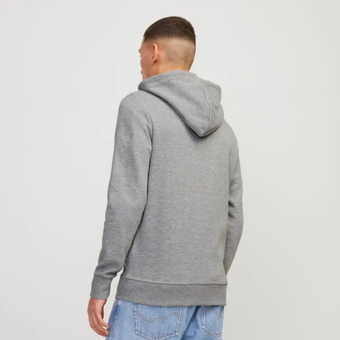 Felpa da uomo grigia con zip e cappucio Jack & Jones