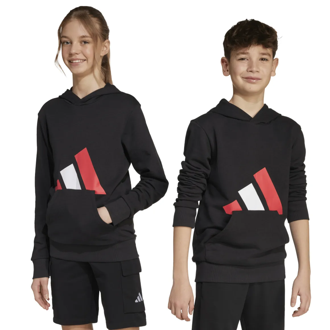 Felpa nera con logo adidas da Bambino J BL FT HD 280
