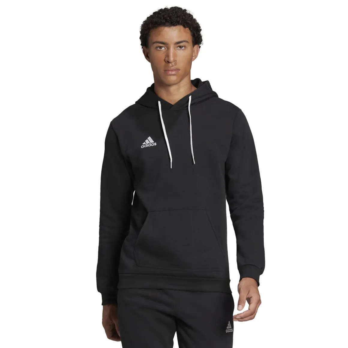 Felpa nera da uomo con cappuccio adidas Entrada 22