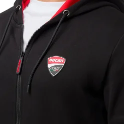Felpa nera da Uomo con tasche e cappuccio Ducati Corse