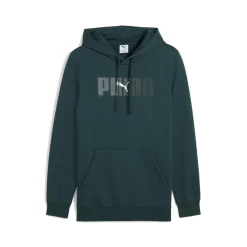 Felpa verde scuro da Uomo con tasca e cappuccio Puma