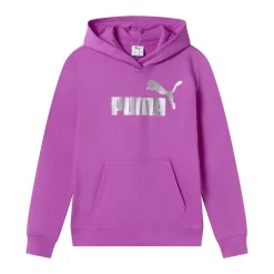 Felpa viola da Bambina con logo ESS+ TEXTURED FOIL Puma