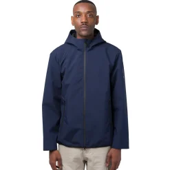 Giacca a vento da uomo Blu impermeabile con cappuccio e tasche Tonino Lamborghini