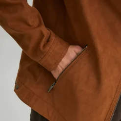Giacca biker in similpelle marrone da uomo Jack & Jones