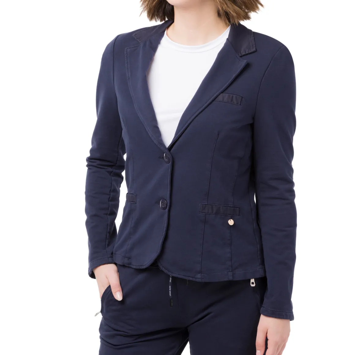 Giacca blu da Donna in cotone con bottoni Swish Jeans