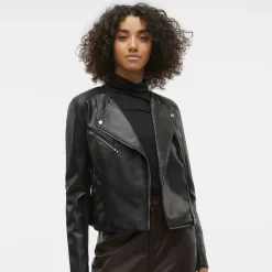 Giacca in similpelle da donna nera Vero Moda