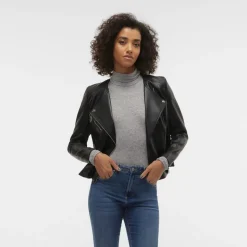 Giacca in similpelle da donna nera Vero Moda