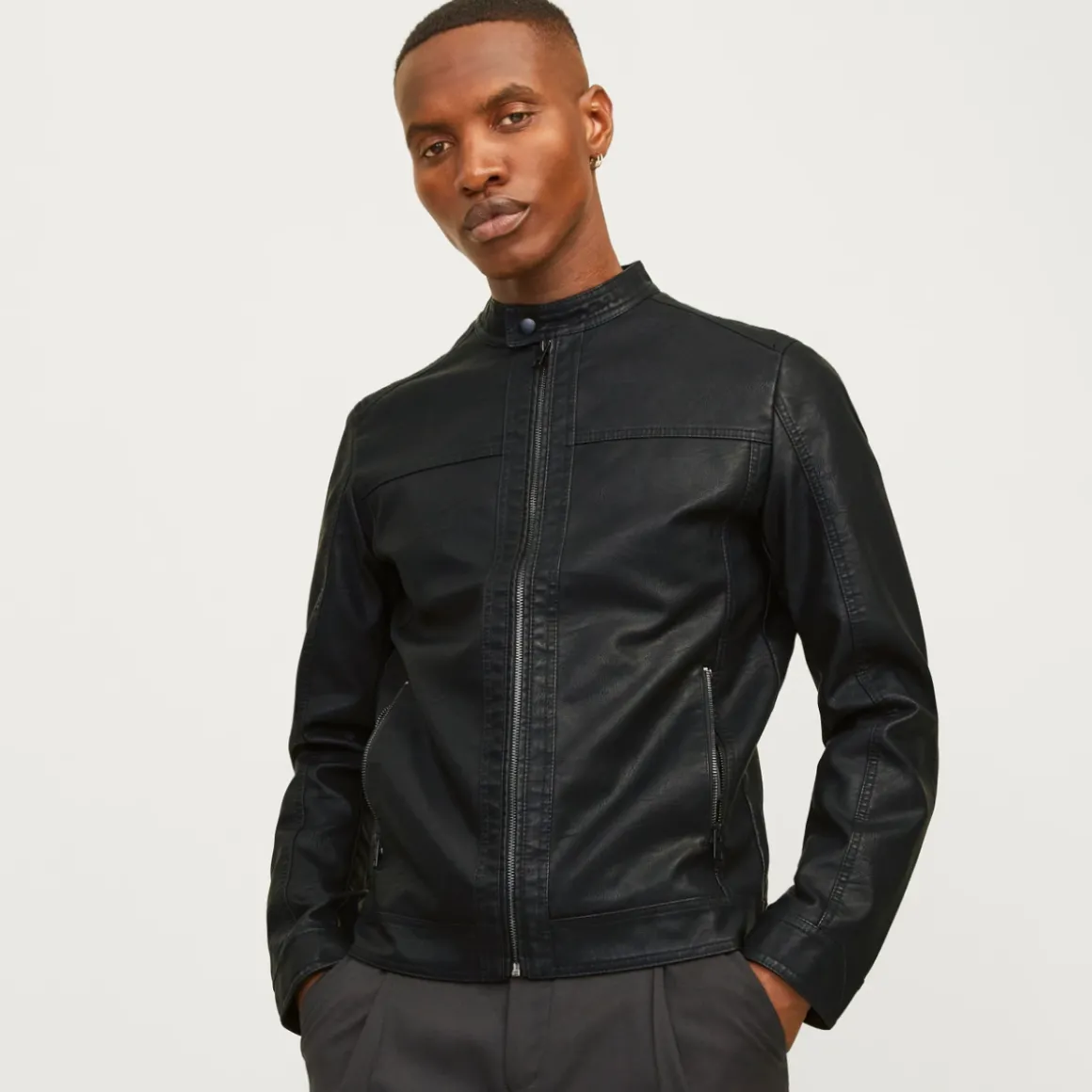 Giacca in similpelle da uomo nera Jack & Jones