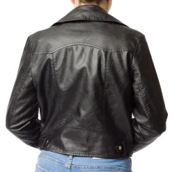 Giacca nera effetto pelle da donna Swish Jeans